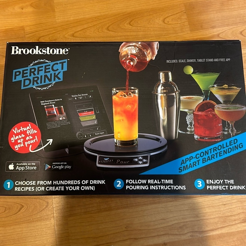 Brookstone Perfect Drink Smart Bartending Set - Black and Silver